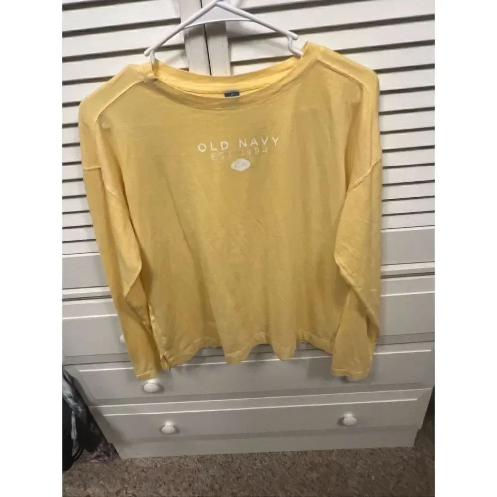 New Old Navy EST 1994 yellow crop top size XS